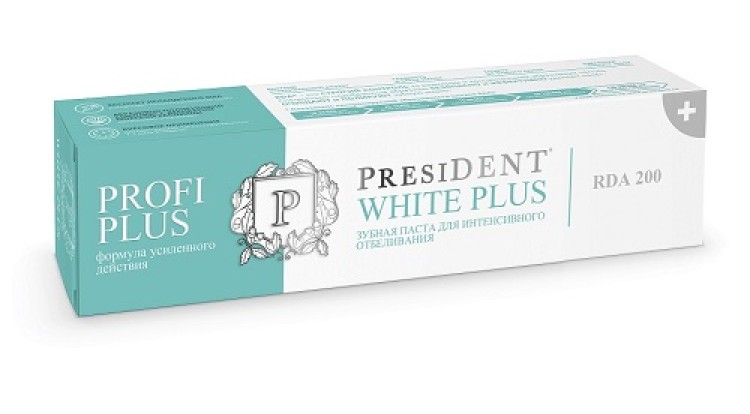 Зубная паста  PRESIDENT PROFI  PLUS White Plus (200RDA), 30мл