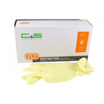 Перчатки Clean+Safe EL2 латексные текстурированные,  L (50пар)