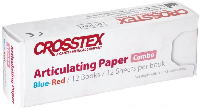 Артикуляционная бумага Crosstex 12 блок.  х 12 листов (71 мкм)/ Crosstex