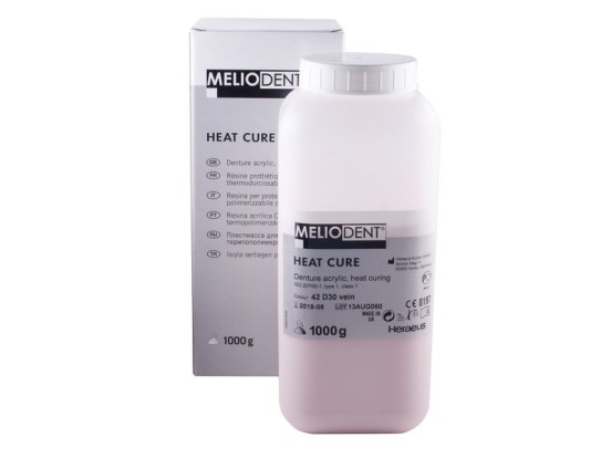 Мелиодент Meliodent HC 1кг  (48) розовый с прожилками , пластмасса горячей полимеризации .