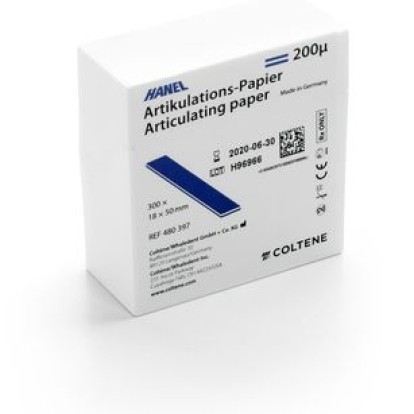 Артикуляционная бумага Articulaing paper  синяя, 200 мкм) 300шт 480397 / COLTENE