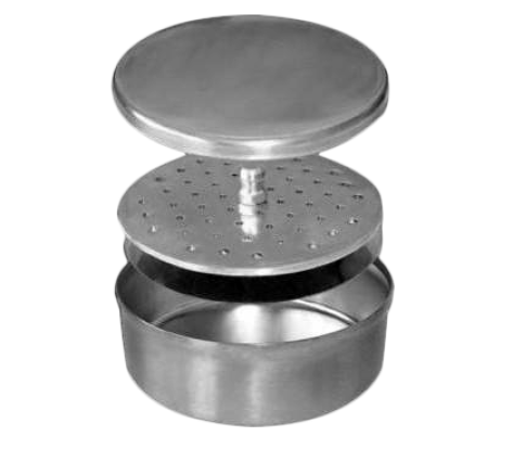 Контейнер для эндодонтии металлический круглый с крышкой ЛСКЭ 76х55 (Медикон)