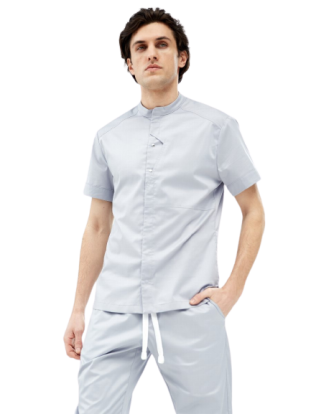 ВМ0020 Рубашка с карманом-обманкой  (54,. Белый, Механический Стрейч 200)